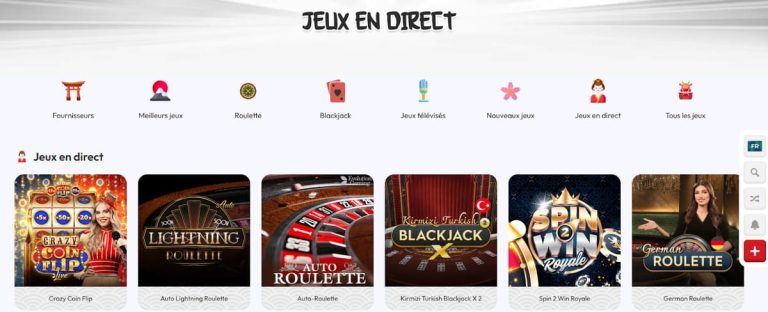 Sushi Casino jeux live