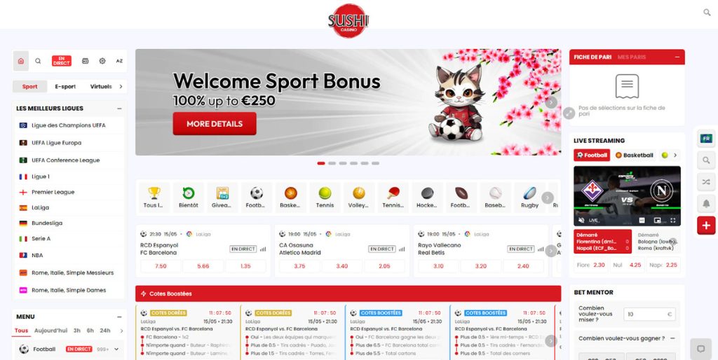 Sushi Casino paris sportifs bonus